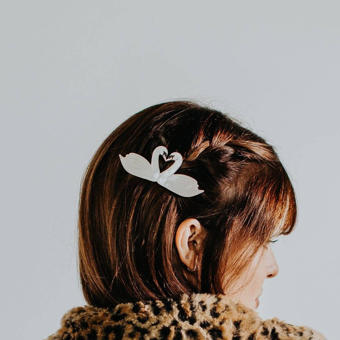 Swan Kiss Barrette