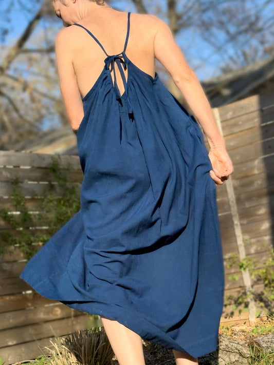 Anu Maxi Dress, indigo *botanical dye