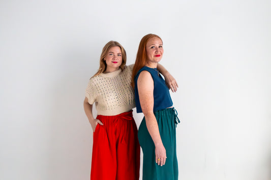 Rabina Trousers, red orange double dye