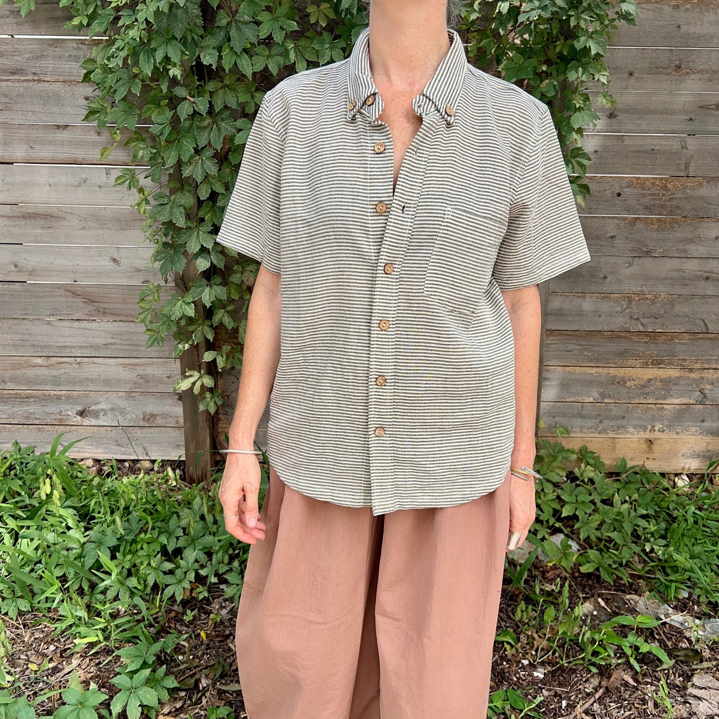Krishna Button-Up Top, cream