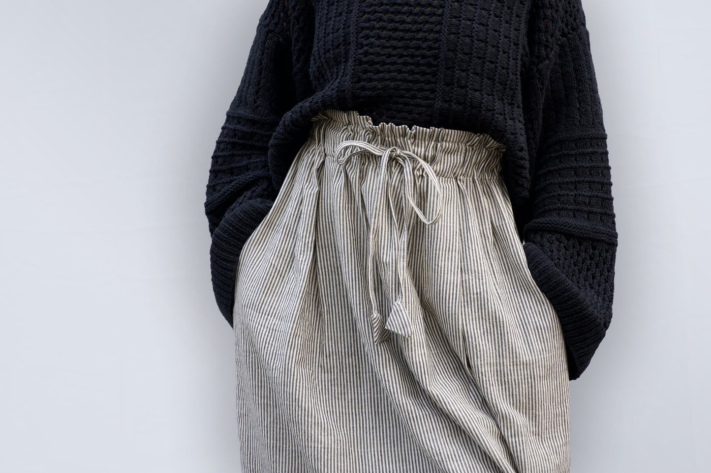 Padmasana Skirt/Dress, mustard pinstripe