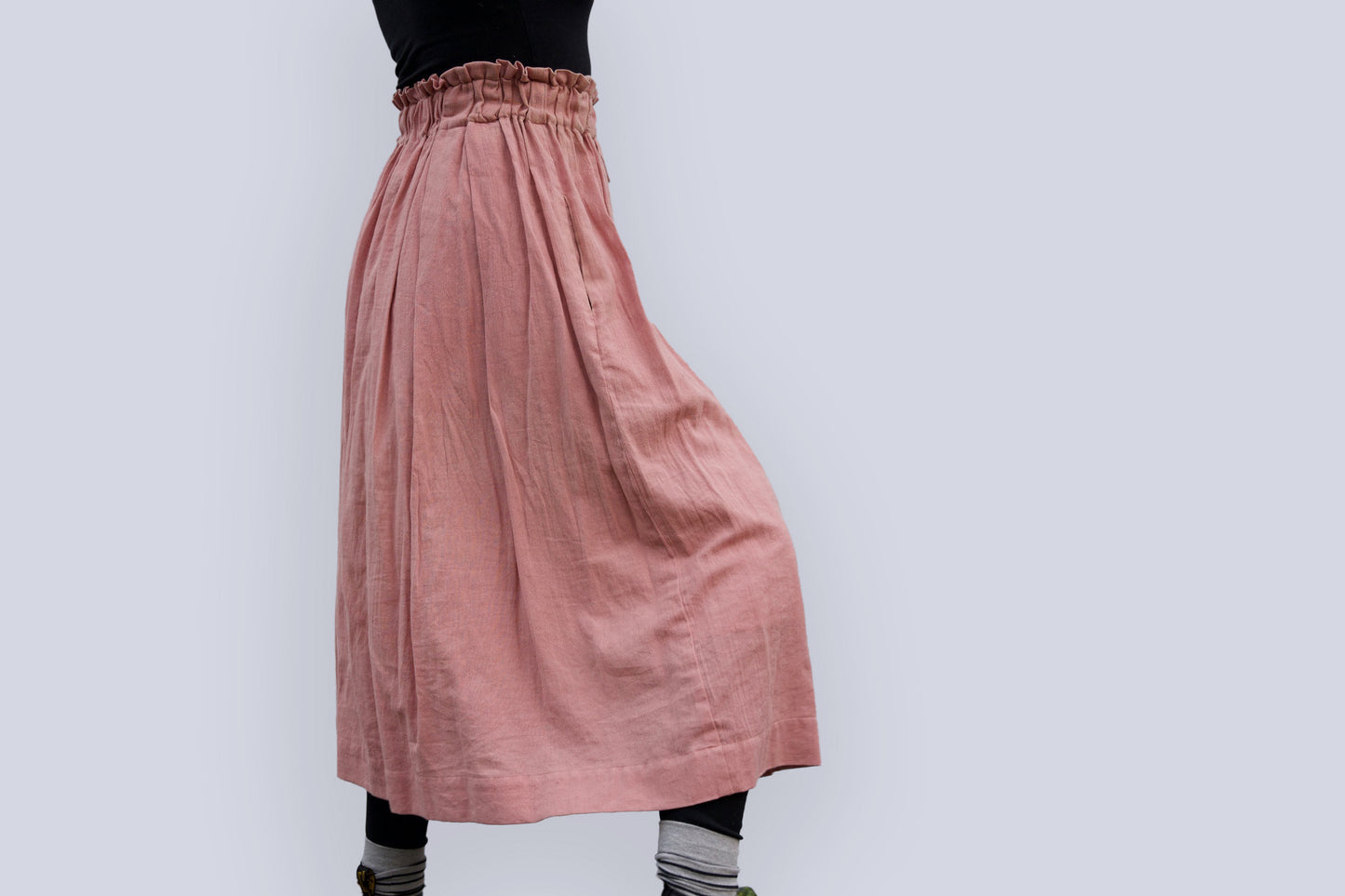Padmasana Skirt/Dress, mustard pinstripe