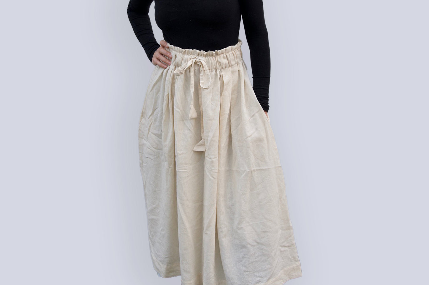 Padmasana Skirt/Dress, mustard pinstripe