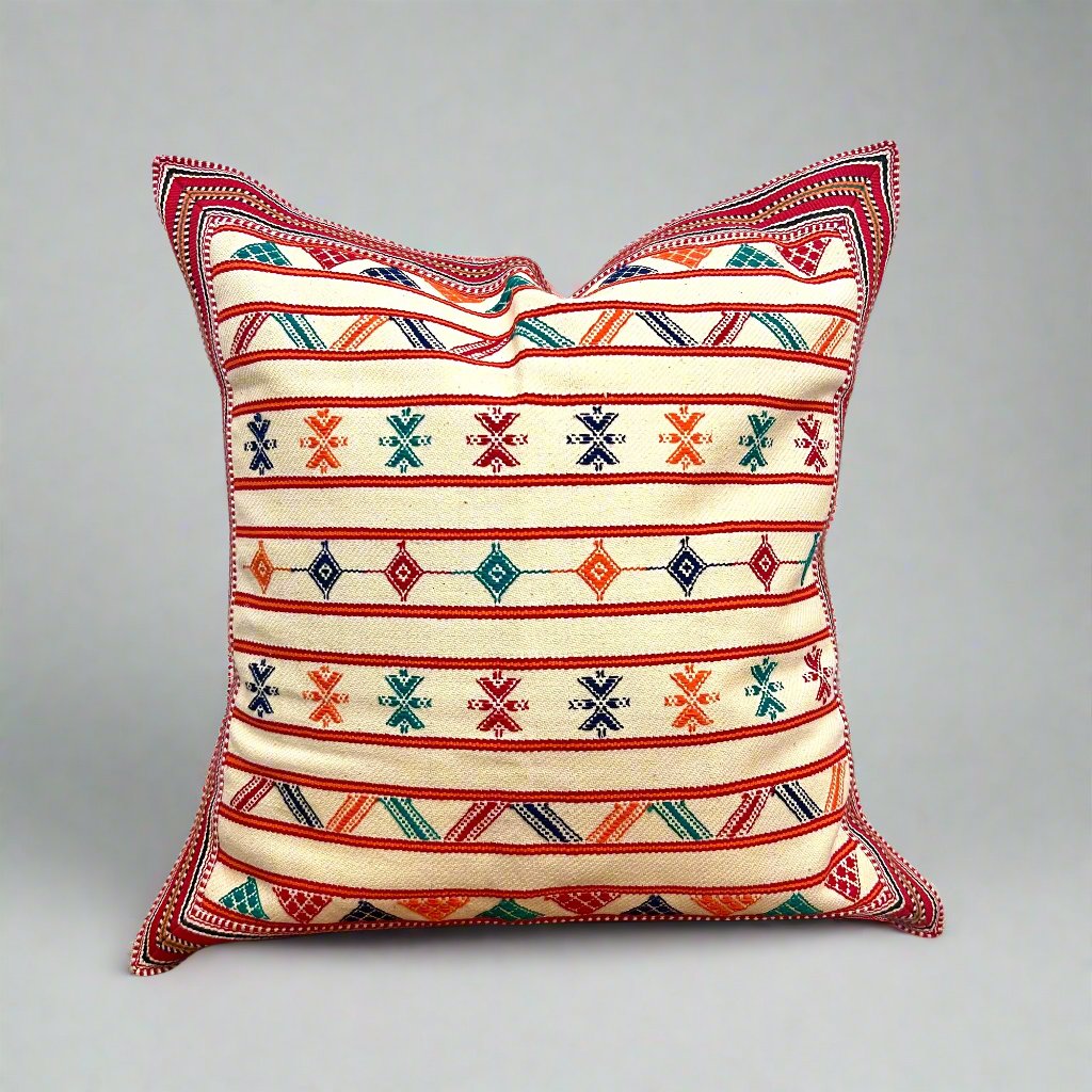 Rajasthani Pillowcase, white & color