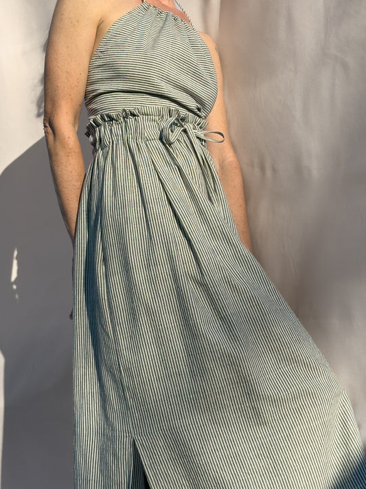 Padmasana Skirt/Dress, black & white pinstripe