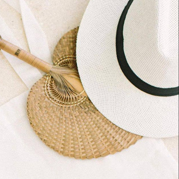 Woven Straw Hand Fan (Brown)