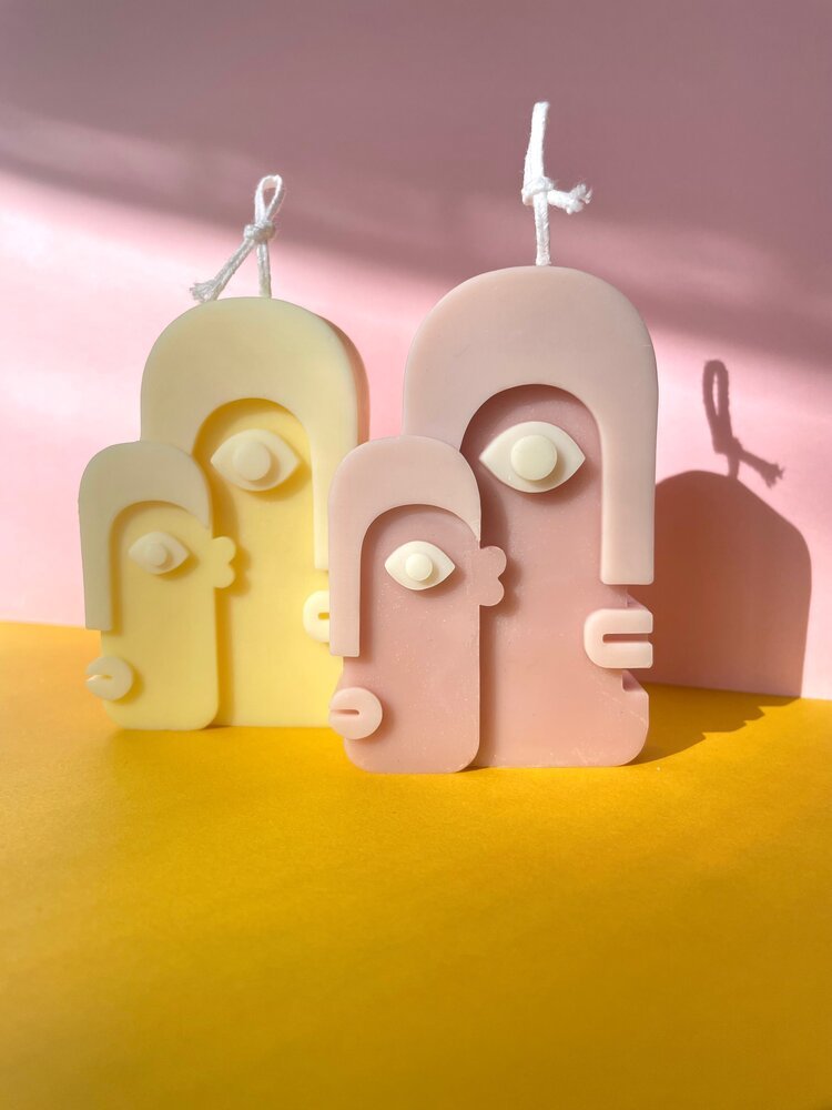 Abstract Face Candles, Various - Small World Goods