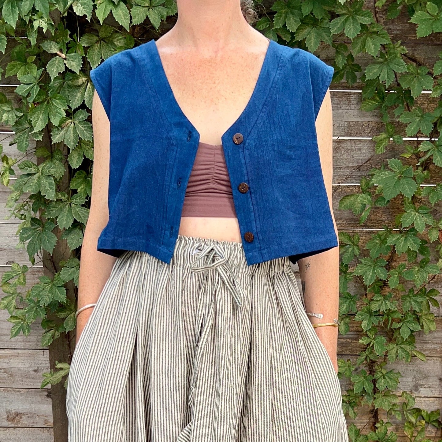 Aarti Reversible Top/Vest, Indigo *botanical dye