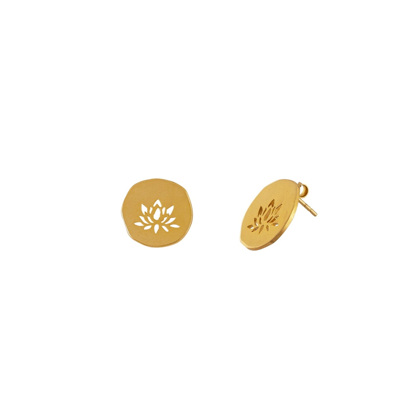 Gold Lotus Earrings - Small World Goods