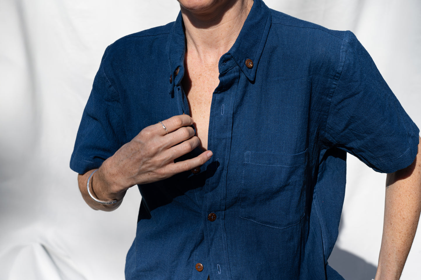 Krishna Button-Up Top, indigo *botanical dye
