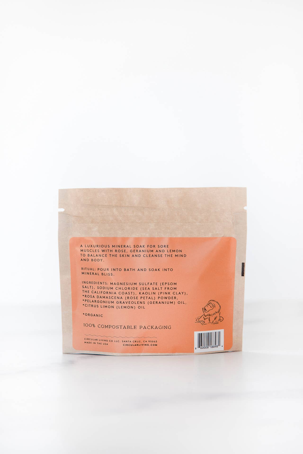 Mineral Bath Soak Sachet, Rose Petal & Geranium - Small World Goods