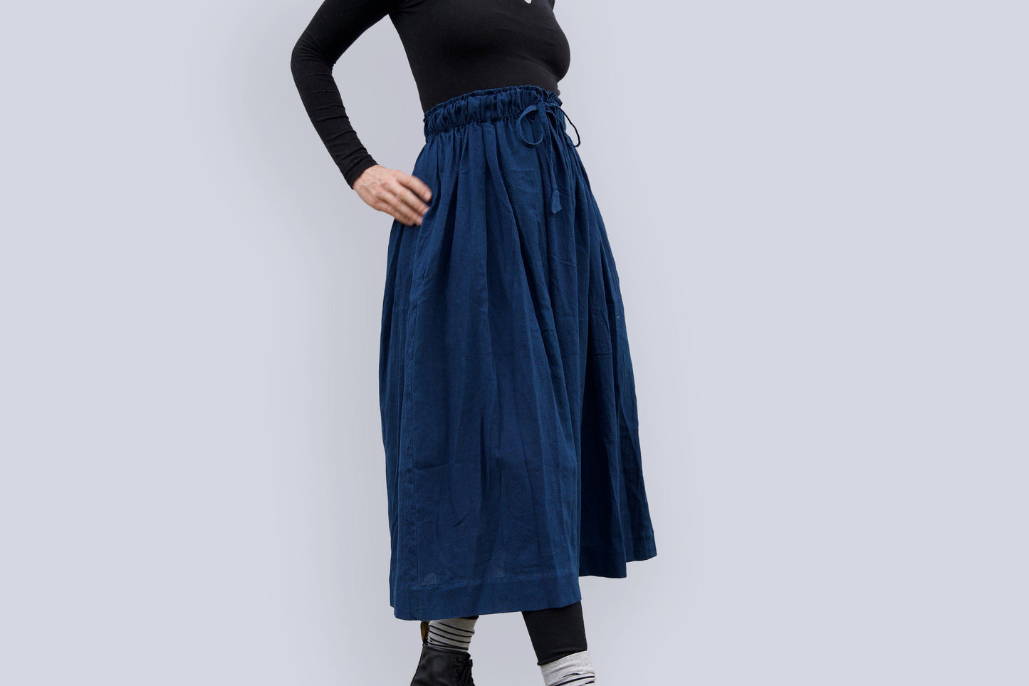 Padmasana Skirt/Dress, mustard pinstripe