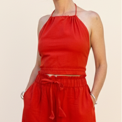 Patan Top, red orange double dye