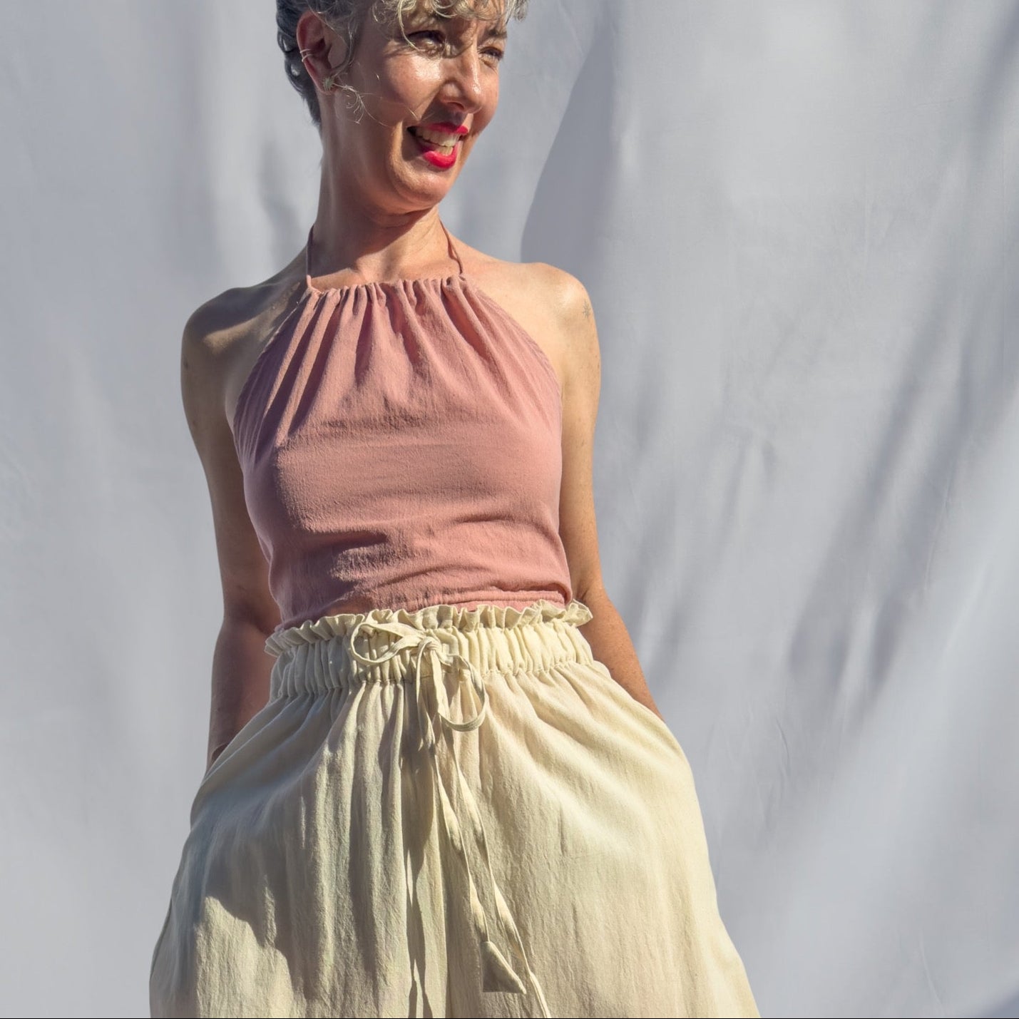 Patan Top, black & white pinstripe