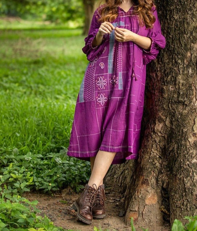 Purple Tie Taant Dress - Small World Goods