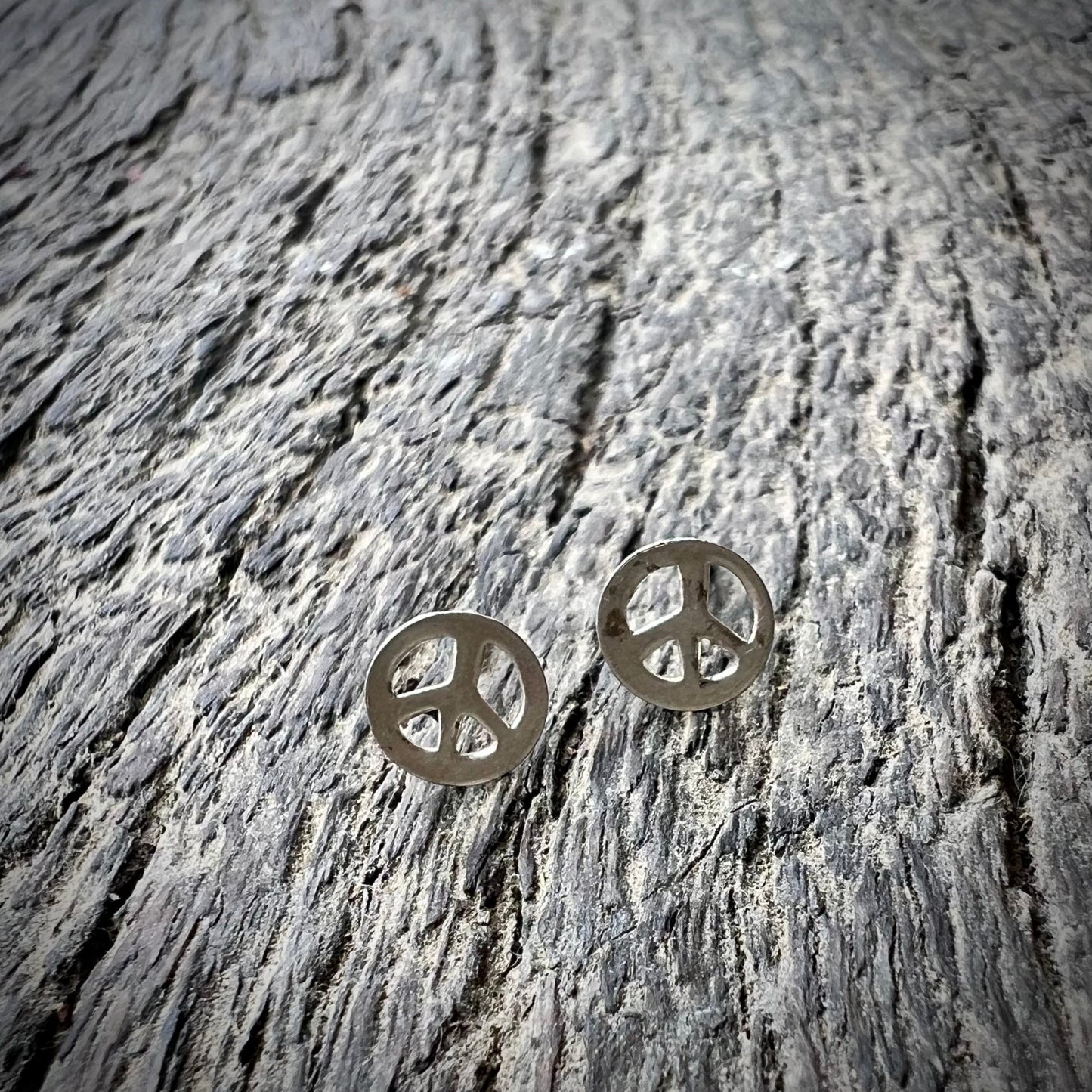 Silver Peace Stud Earrings - Small World Goods