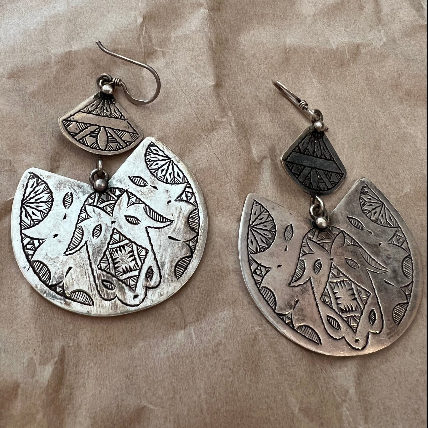 Silver Tuareg Earrings, Various - Small World Goods