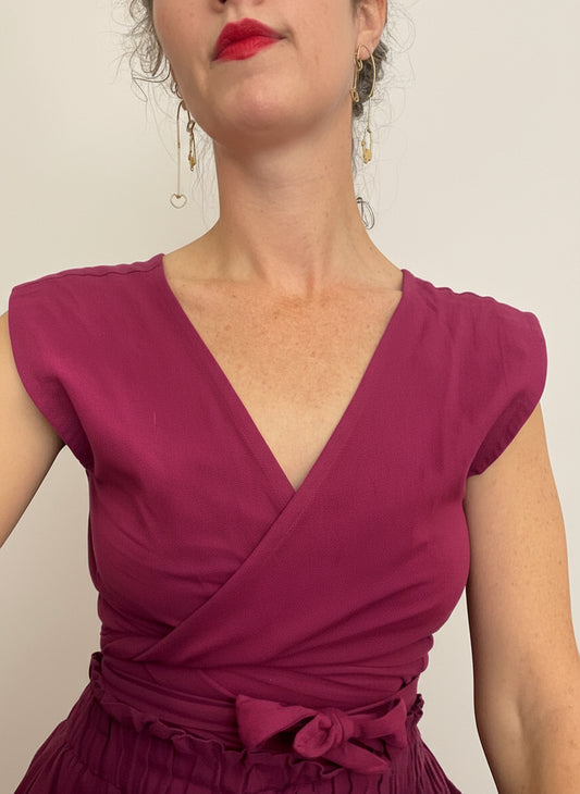 Simran Reversible Wrap Top, plum double dye
