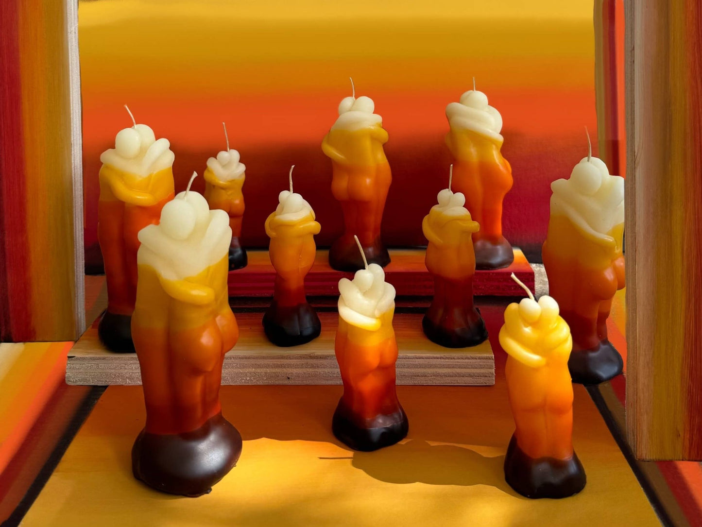 SUNSET Natural Beeswax SMALL Hug Candle - Small World Goods