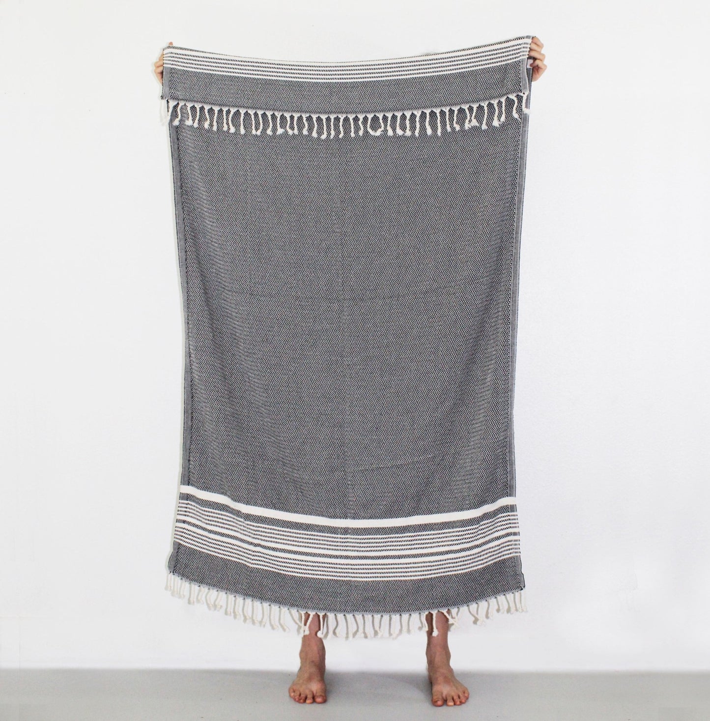 Turkish Towel, Hanzade in Noir - Small World Goods