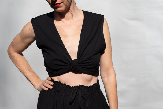 Simran Reversible Wrap Top, black