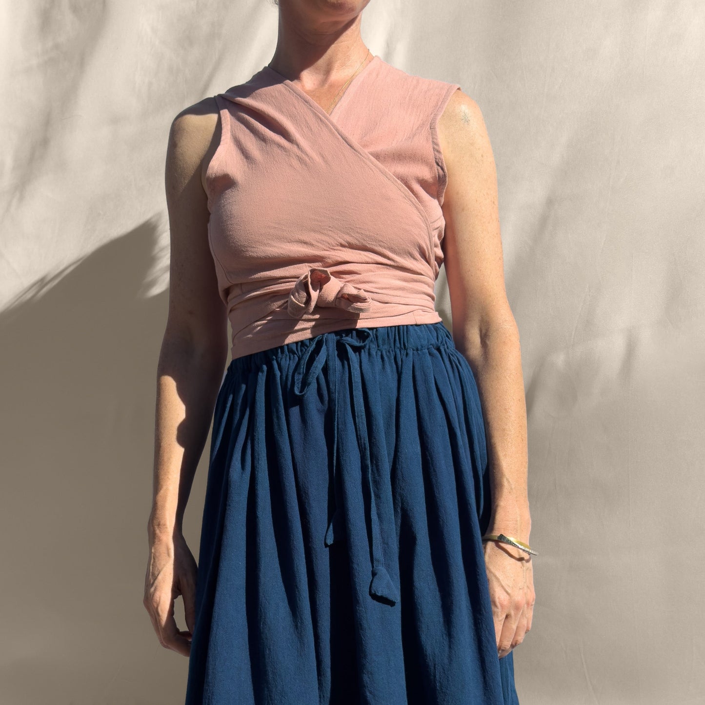 Simran Reversible Wrap Top, clay pink *botanical dye