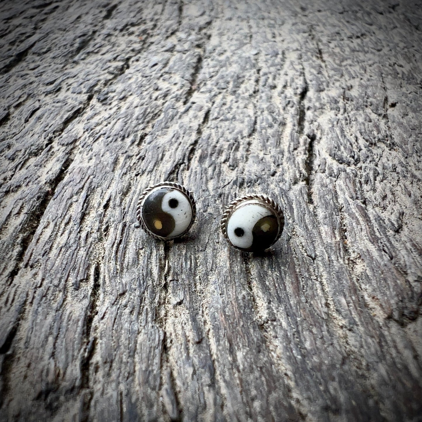 Yin Yang Earrings, Yak Horn & Bone - Small World Goods