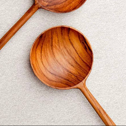 Round Teak Wood Spoon