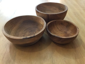 Handmade Teak Bowls, various
