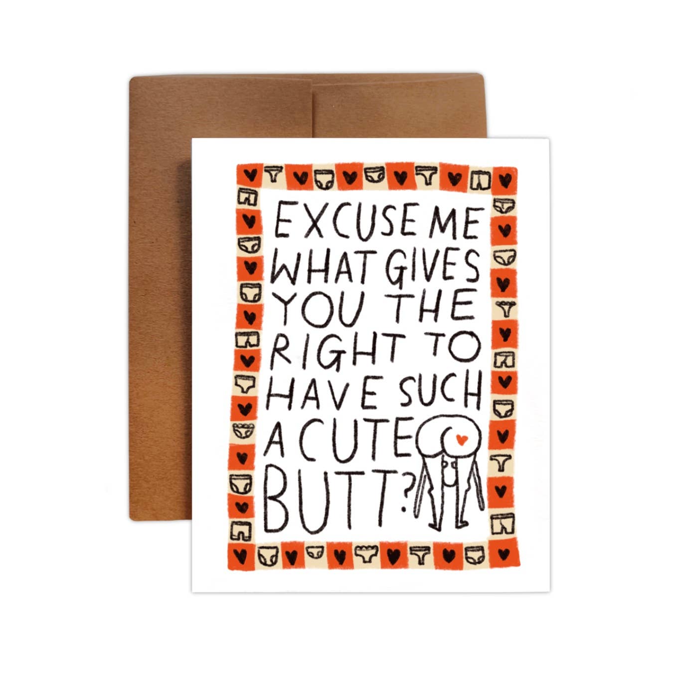 Cute Butt, Greeting Card