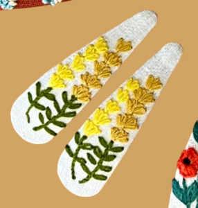 Embroidered Hair Clips