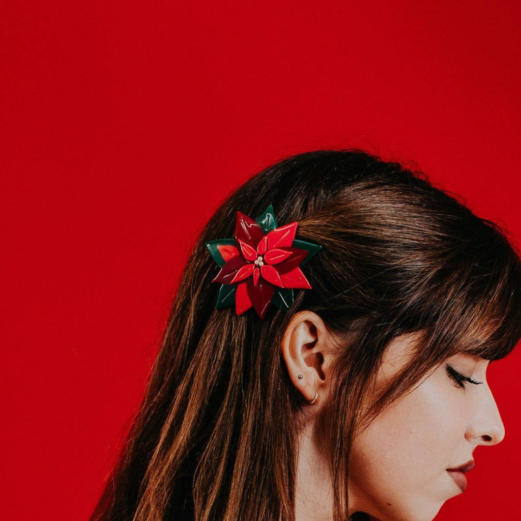 The Poinsettia Barrette