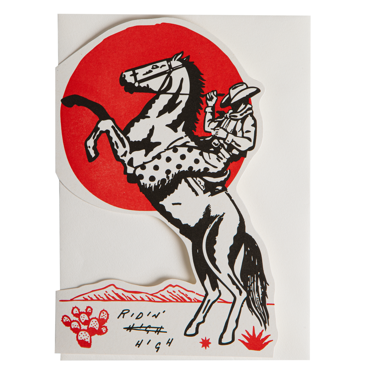 Ridin' High Cowboy | Cut-Out - Greeting Card