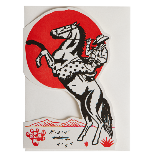 Ridin' High Cowboy | Cut-Out - Greeting Card
