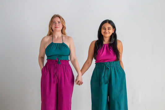 Rabina Trousers, ocean teal double dye