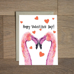 Flamingos Valentine Card