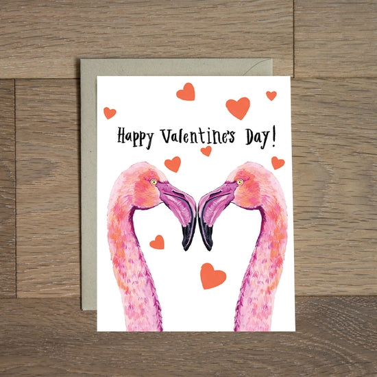 Flamingos Valentine Card