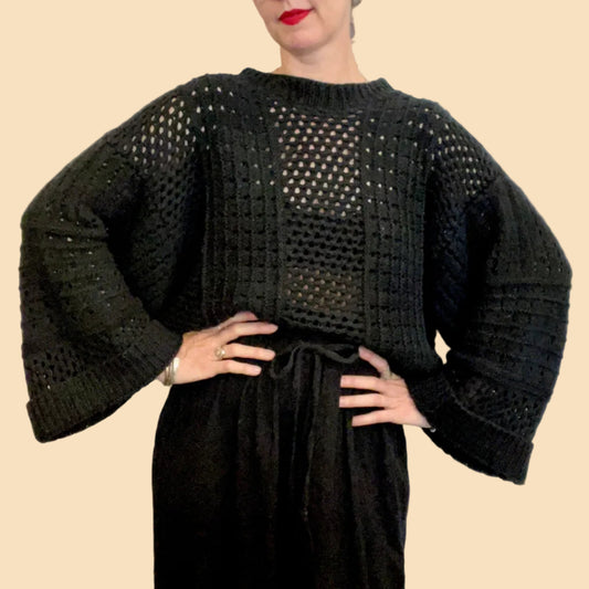 Hand Knit Anita Sweater, black