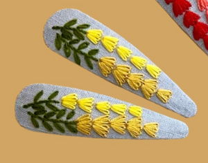 Embroidered Hair Clips