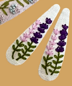 Embroidered Hair Clips