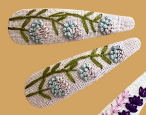 Embroidered Hair Clips