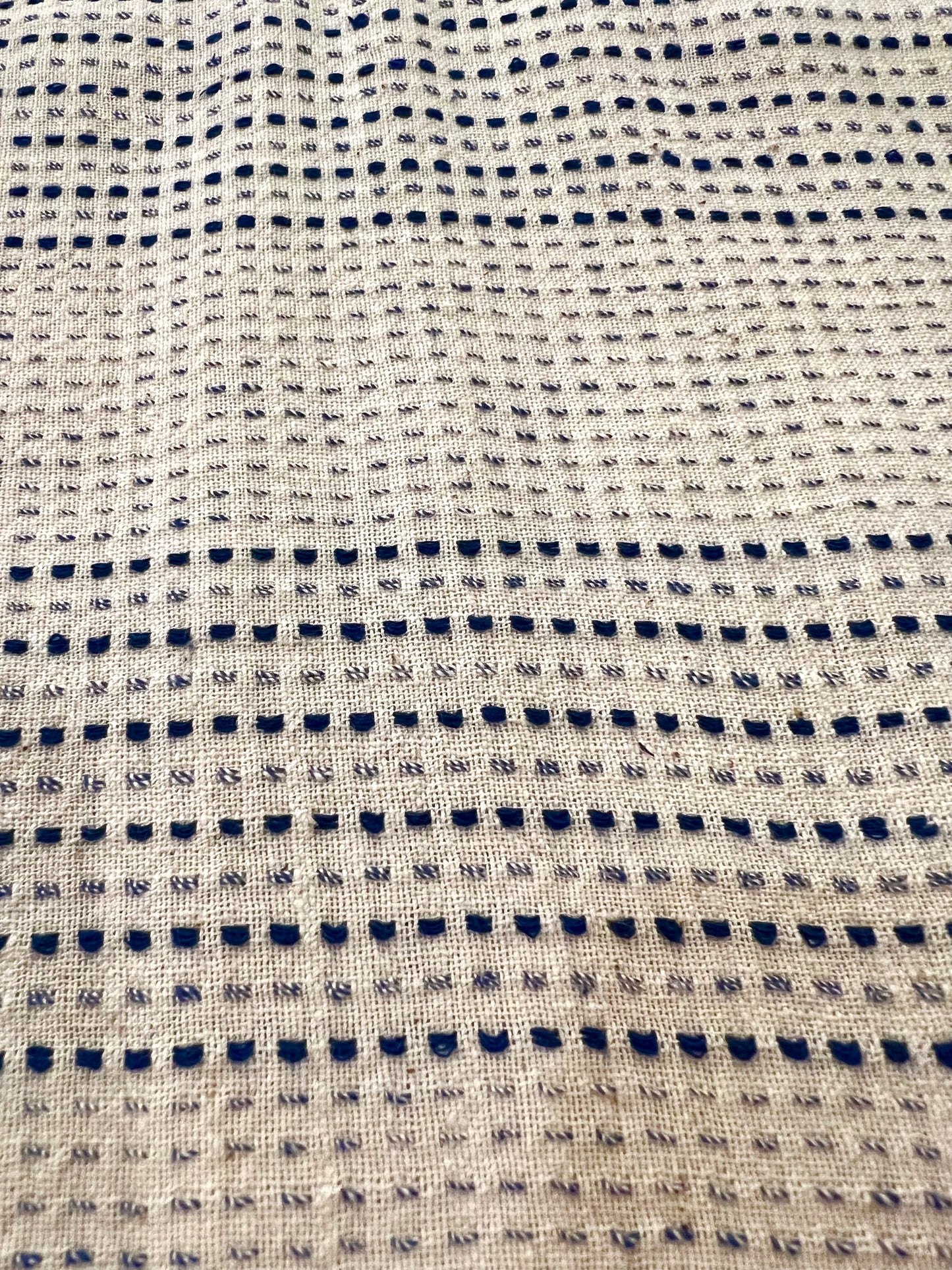 Handloomed Cotton Scarf, white & blue