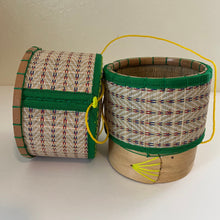 Load image into Gallery viewer, Hanging Thai Basket, green trim