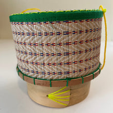 Load image into Gallery viewer, Hanging Thai Basket, green trim