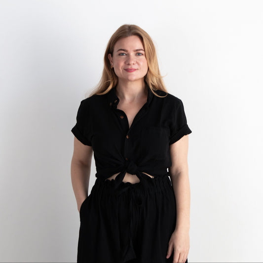Krishna Button-Up Top, black