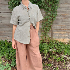 Krishna Button-Up Top, natural cotton