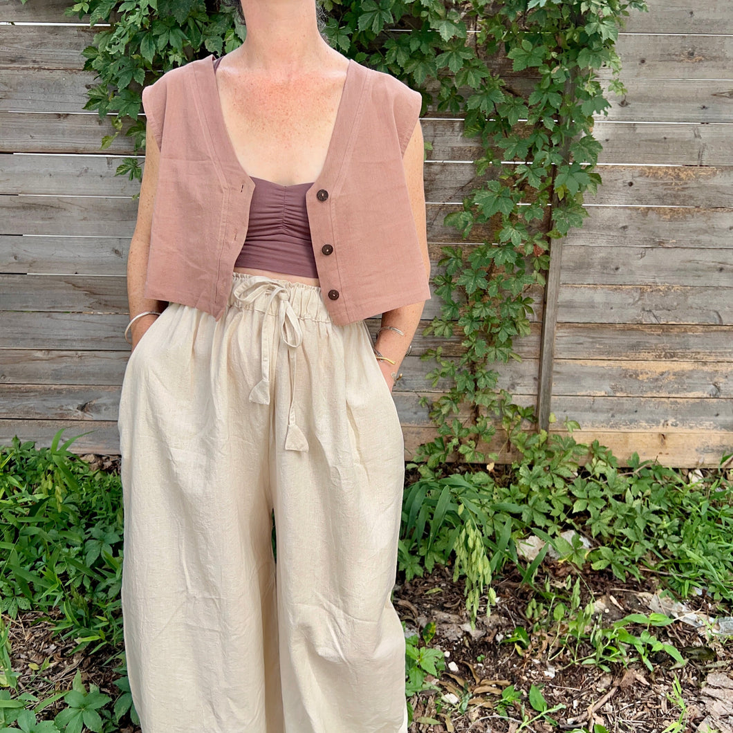 Reversible Aarti Top/Vest, pink clay *botanical dye