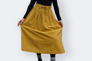 Padmasana Skirt/Dress, mustard pinstripe