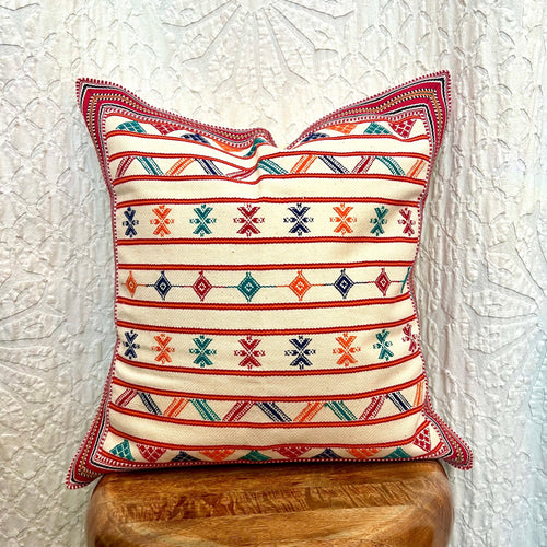 Rajasthani Pillowcase, white & color