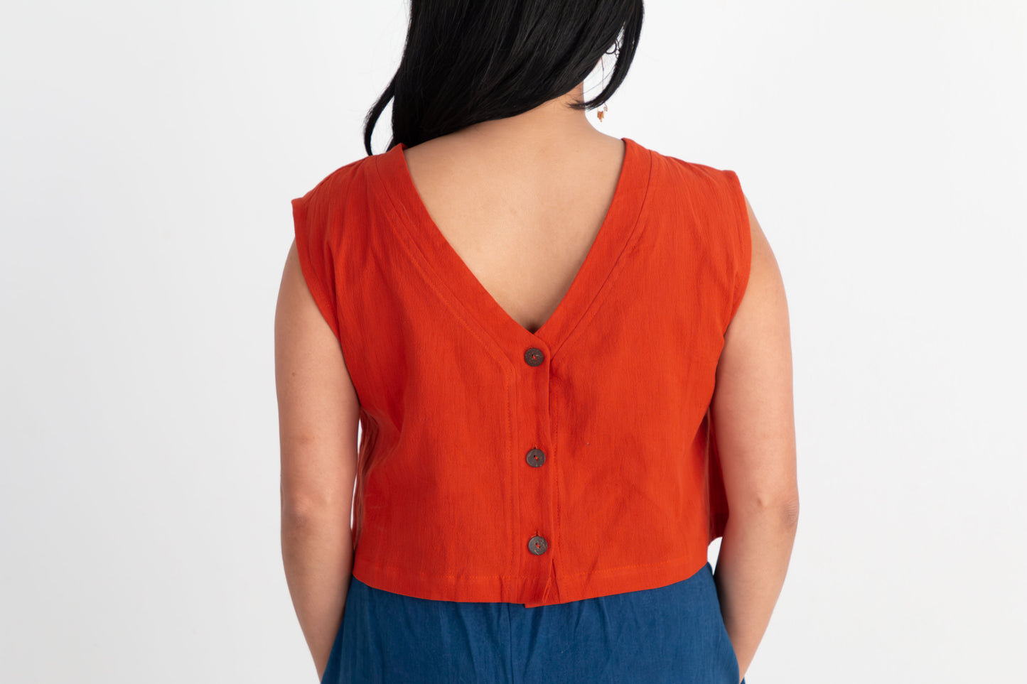 Aarti Reversible Top/Vest, red orange double dye